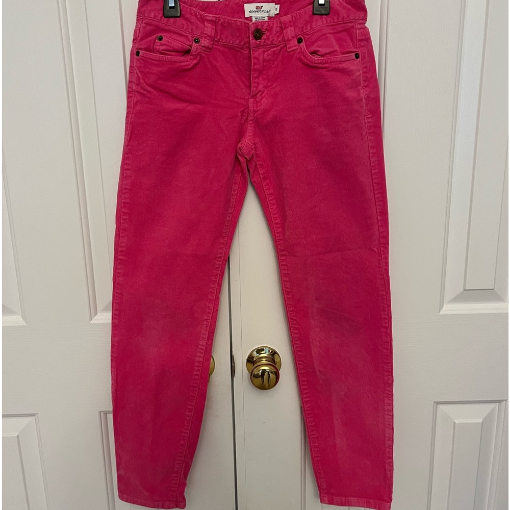 Pink Vineyard Vines corduroys